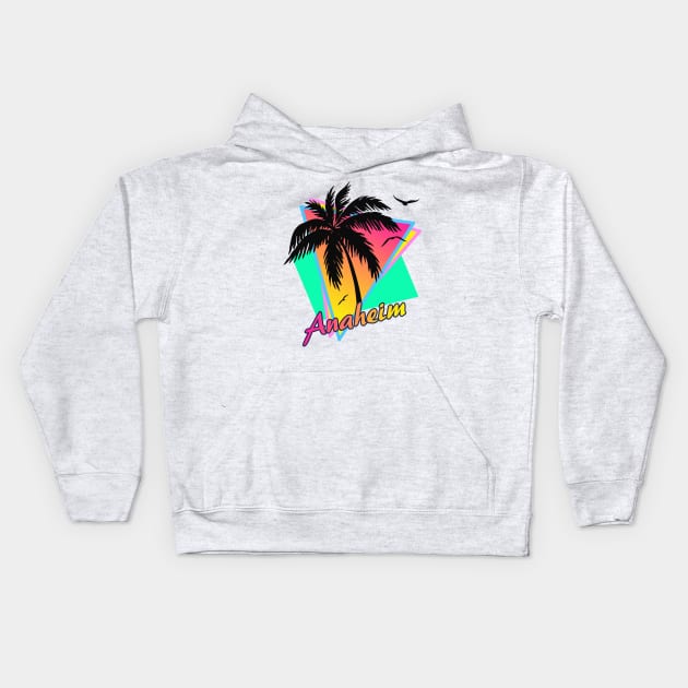 Anaheim Cool 80s Sunset Kids Hoodie by Nerd_art